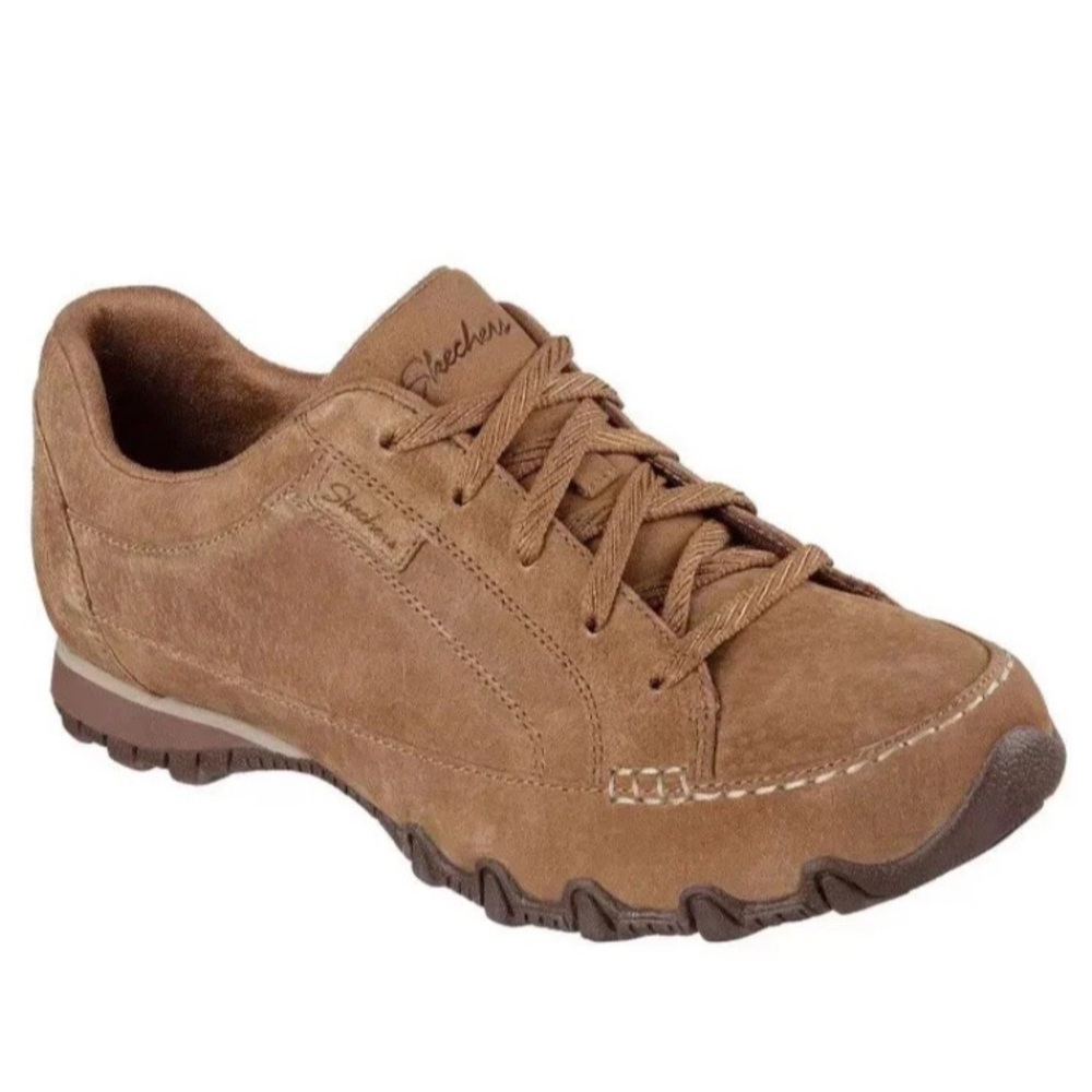 SKECHERS NEW 44703/DSCH 8.5
M RELAXED FIT BIKERS DESERT
BROWN SUEDE SHOES
